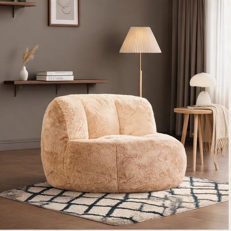 Fauteuil poire en fausse fourrure multicolore avec rembourrage (1/5)