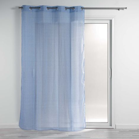 Panneau a oeillets 140 x 240 cm polycoton uni mitsy Azur (1/3)