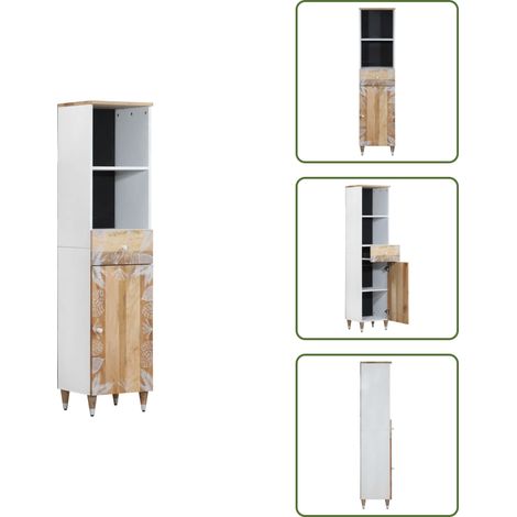 vidaXL Armoire de salle de bain 38x33,5x160 cm bois massif de manguier