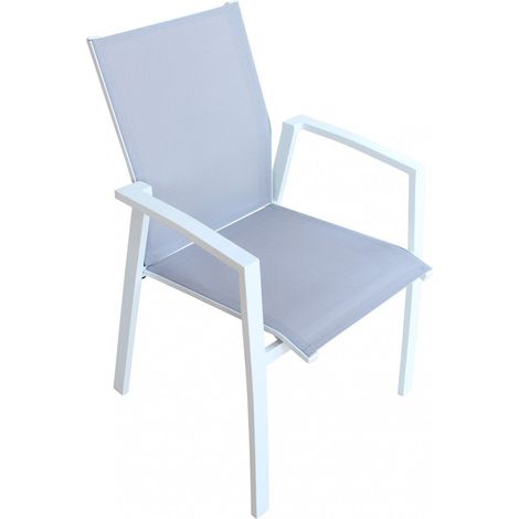 Poltrona Maili Impilabile 57x61x89 h cm in Alluminio Bianco (1/4)