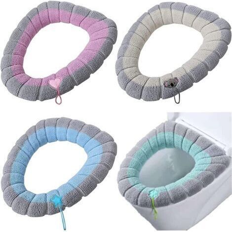 4 Pièces 42x38cm Coussin Siège de Toilette Lavable Coussinets de Couverture de Siège de Toilette Housse de Siège de Toilette avec Boucle de Suspension pour Femmes,Futures Mères,Personnes Agées (1/4)