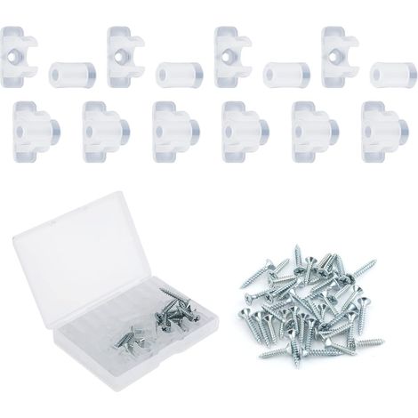 10pcs Clips de Meuble pour Fausse Façade, avec Vis Clips de Tiroir de Meuble pour Fausse Façade en Acrylique pour Façades de Cuisine (1/5)