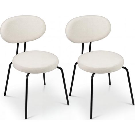 COSTWAY Lot de 2 Chaises de Salle à Manger, Chaises de Cuisine Modernes Rembourrées, avec Dossier Matelassé, Pieds Métal, sans Accoudoirs, pour Salon Restaurant Bureau, 59x51x83cm, Charge 150 kg (1/5)