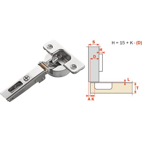 Cerniera per Mobili Forti Spessori Serie Silentia C2abae9 Collo 10 Pezzi