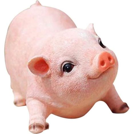 1 x Figurine Cochon En Résine, Ornement Rose Créatif, Décoration Pour Maison Et Bureau
