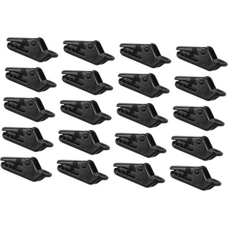 Set da 20 pezzi di morsetti a coccodrillo, clip per tende, clip di fissaggio antivento, clip di emergenza con denti, accessori per attività all'aperto, campeggio, verande e camper. (1/5)
