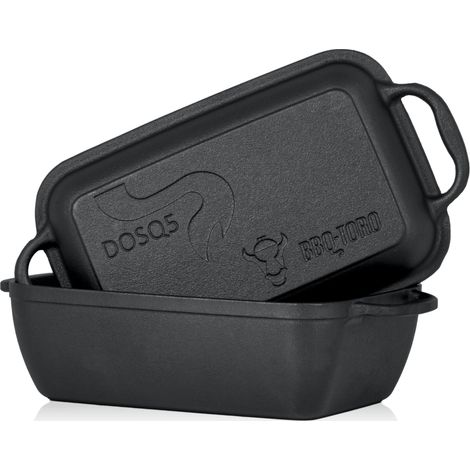 BBQ-Toro Cocotte en fonte avec couvercle 4,5 litres 2en1 poêle en fonte faitout