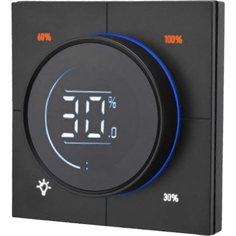 Interrupteur mural à variateur à bouton Zigbee 3.0 pour panneau PC (noir) (1/5)