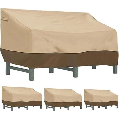 4er-Pack Sofabezüge für den Außenbereich, UV-beständig, wasserdicht, staubdicht, für Balkon- und Terrassenbänke, Möbelschutzhülle für Gartensitze (147 x 83 x 79 cm)