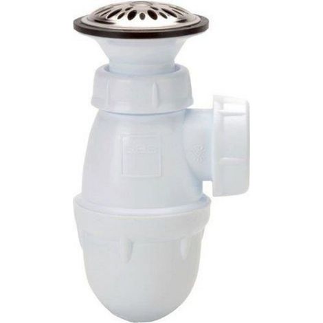 Combiné Bonde Et Siphon - Pour Urinoir - Écoulement Libre - Intérieur - Plastique Blanc - Unité