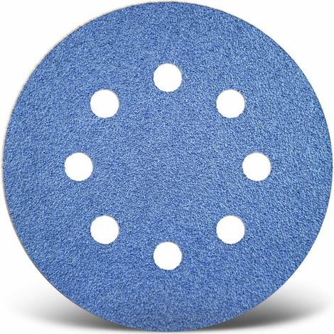 Blue Disques abrasifs auto-agrippants, 125 mm, 8 trous, p. Ponceuses excentriques, Corindon de zirconium (Lot de 25) G40 (1/5)