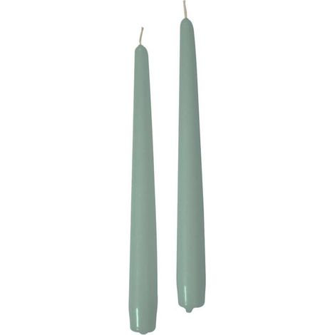 CERERIA DI GIORGIO Candele Coniche Grigio Verde 25 cm 2 Pz Decorazione (1/3)