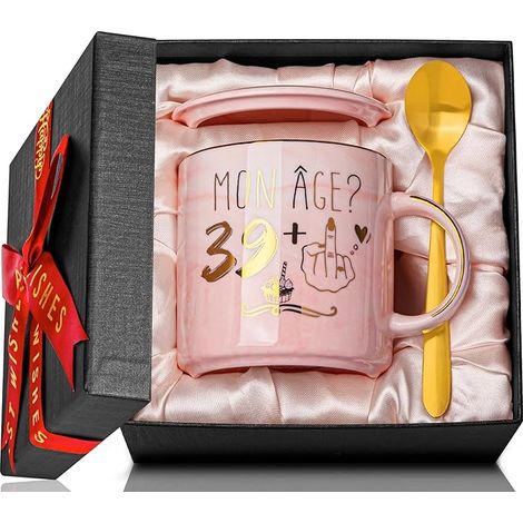 Tasse à Café En CéRamique De Avec Impression D'Or Idee Boîte Cuillère Couvercle Carte de Vœux (1/5)