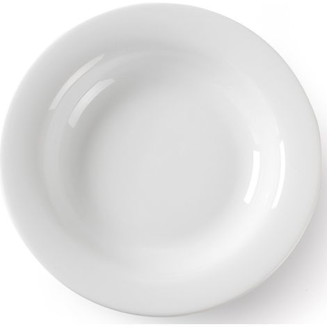 Piatto fondo Optima, porcellana bianca, diametro 220 mm, set da 12 - Hendi 770863 (1/3)
