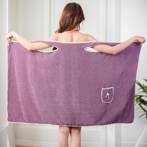Serviette de bain unisexe violet séchage rapide, serviette sport portable après douche plage piscine (1/5)