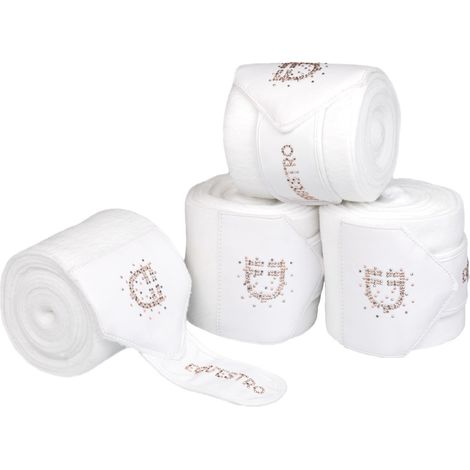 EQUESTRO Fasce in pile con logo in strass BIANCO CAVALLO (1/3)