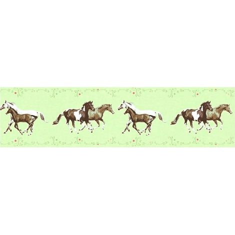 Children wallpaper wall Profhome 358381 border smooth with pattern for kids matt green brown white pink 0.65 m2 (7 ft2) (1/5)