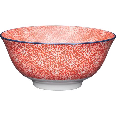 KitchenCraft ECMKCBOWL37SET - Juego de cuencos de cerámica con diseño de flores japonesas