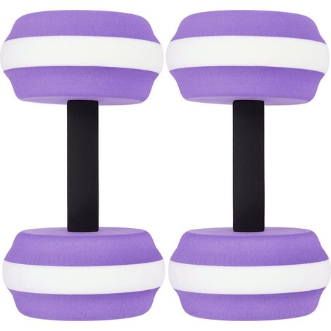EVA Haltères Aquatiques Flottants, Ensemble de 2 pour Yoga et Fitness en Eau, Légers et Durables, Violet et Blanc-KZQ (1/5)