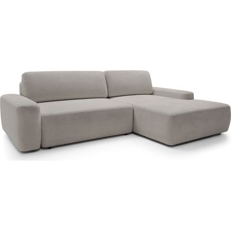 Selsey Baleo - Ecksofa mit Schlaffunktion, Chenille-Bezug, Greige,rechtsseitig