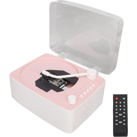 Portable CD Player with, Rechargeable Music Player with Speaker, Remote Control, Dust Cover, Supports CD AUX Music Player (1/5)