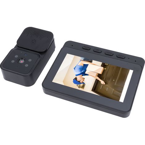 Interphone vidéo sans fil avec écran 4,3 pouces, sonnette vidéo 5 MP grand angle 120° et vision nocturne pour villa, maison ou appartement (1/5)