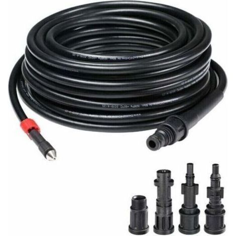 Tuyau de débouchage pour nettoyeur haute pression, tuyau flexible noir de 20 m