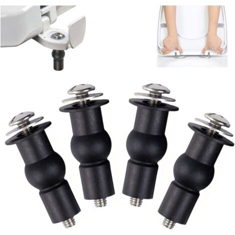 4 Pièces Fixation Cuvette WC, Abattant WC Fixations Charnières, Fixations WC Abattant, Charniere Abattant WC, Fixation Abattant WC Vis, Extensible Caoutchouc Vis Fixation, Extensible Caoutchouc Vis (1/5)