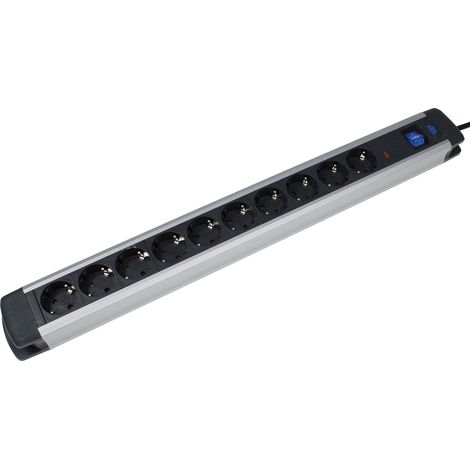 AS Schwabe 18360 Multipresa con protezione da sovratensioni Nero, Argento Schuko 1 pz.