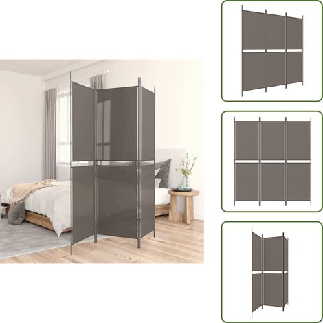 Anthrazit - vidaXL 3-tlg. Paravent Anthrazit 150x200 cm Stoff - Schlafzimmer