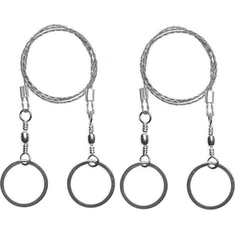 Scie à Fil d'acier de Survie Scie à Fil de Poche 2 pièces Idéal pour l'équipement de Survie Camping Chasse Arbre de Coupe Kit d'urgence Chaîne d'outi (1/4)