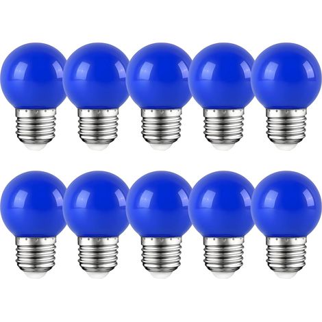 E27-Glühbirnenfassung, 2 W, Edison-LED-Glühbirne, blaue Glühbirne für Golf, Terrasse für Partys, Weihnachten, 10er-Pack [Energieklasse E]