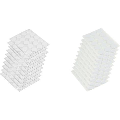 Bouchons ronds adhésifs - 350 pièces - Plastique blanc - Cache-vis décoratif - Pour meubles et bricolage - Diamètres 13mm et 20mm (1/5)
