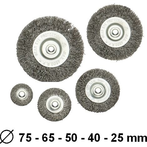 Spazzole/Spazzola circolare abrasive in acciaio gambo 6mm per trapano 5 pezzi