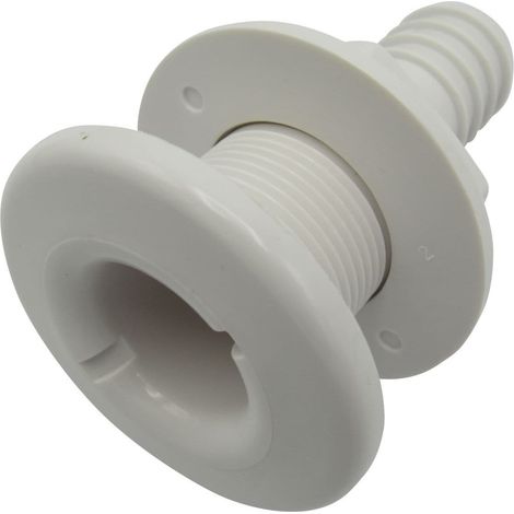 1" White Plastic Drain Socket For Boats - 25MM Screw Marine Chandlery (1/5)