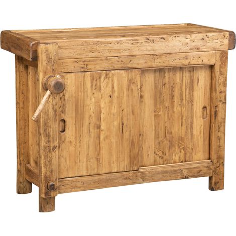 Country-style solid  wood  natural finish  sized workbench Made in Italy (1/5)