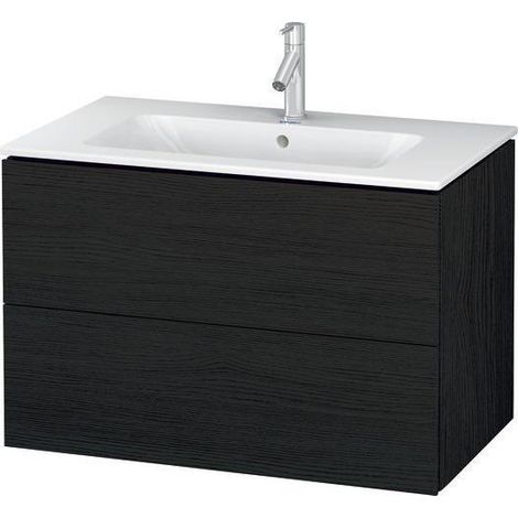 Meuble vasque L-CUBE 820x481mm 2 tiroirs blanc mat ES NB centre