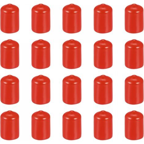 BUNTHAUS 20 Paquet 1/2\"(12mm) ID Rouge Vis Filetage Protecteurs Caoutchouc Terminal Bouchons Boulon Couvercles pour Vis Boulon Meubles Tuyau (1/5)