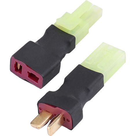2Pcs Connecteurs Fiche T Mâle/Femelle vers Mini Tamiya Femelle/Mâle Adaptateur sans Fil (1/5)
