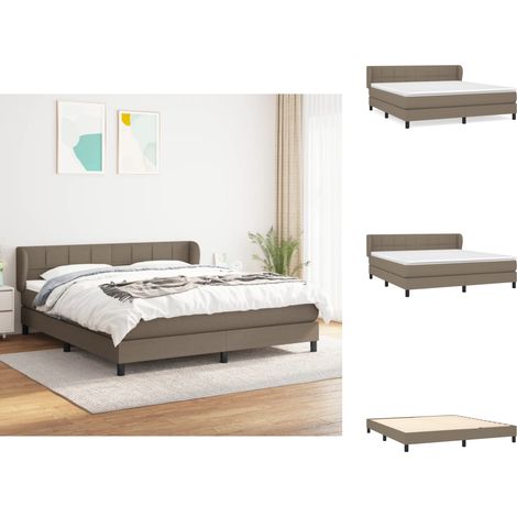 Betten & Bettgestelle - Living Boxspringbett mit Matratze Taupe 160x200 cm Stoff (1/5)