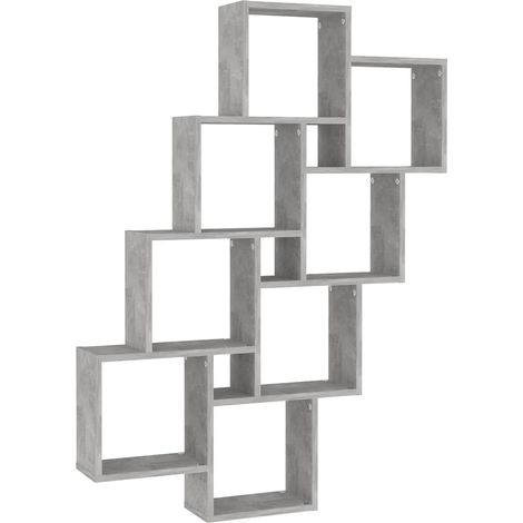Estante cubo de pared contrachapado gris hormigón 90x15x119 cm vidaXL (1/5)