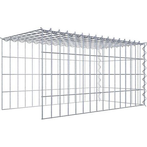 Gabiondeco - Gabion - Element de prolongation en hauteur et en longueur 80 cm x 40 cm x 40 cm (L x H x P). maille 5 x 10 cm. Spirale. Attention il manque deux grill... (1/5)