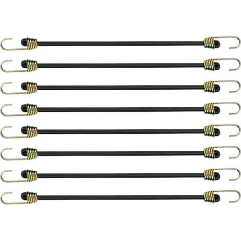 8 Stück 24 cm lange elastische Bungee-Seile mit Haken, kleine elastische Seile mit Haken, Mini-Bungee-Seile, universelle Gummi-Bungee-Seile (1/4)