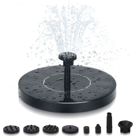 Wolketon Fuente solar 1.5W bomba solar para estanque con 6 efectos altura máxima 65 cm para estanques de jardín o bañeras (1/5)