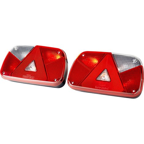 Mophorn Anhängerlichter Set, 2 Stück mit Funktionen wie Bremslicht, Blinklicht, Rücklicht, Kennzeichenbeleuchtung und Rückfahrscheinwerfer, wasserdichtes Beleuchtungssystem für Anhänger und Lkw (1/5)