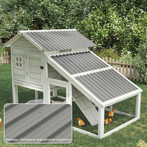 Lot de 12 panneaux en acier galvanisé Résistant aux Intempéries, gris clair, dim. d'un panneau 129L x 45l cm (1/5)