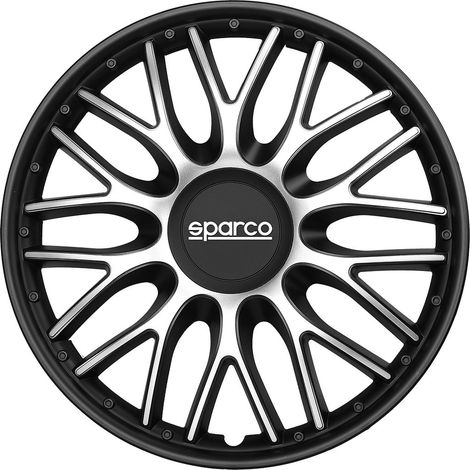 SPARCO Borchie Set 4 copricerchi 15 pollici copriruota auto Roma SPC1596SVBK (1/3)