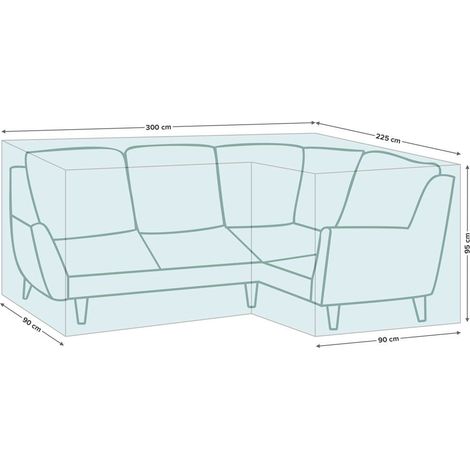 Funda Bolzano para sofá esquinero de jardín 300/255x90x95 cm (1/5)