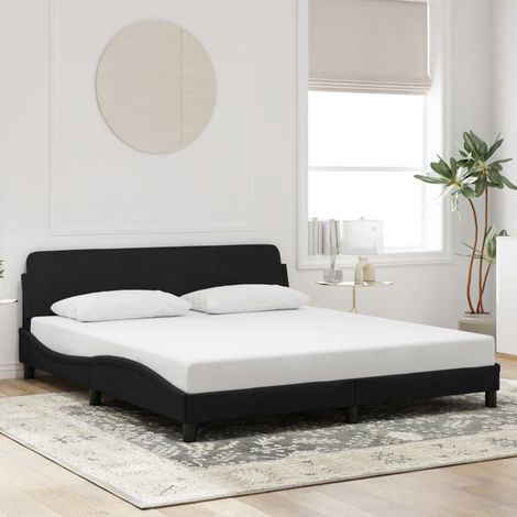 vidaXL Bed Frame "Dover" Black 180x200 cm Super King Velvet (1/5)