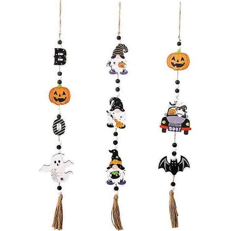 Couronne de perles d'Halloween, décorations d'Halloween extérieures, plateau bohème, décorations d'Halloween, fantôme d'Halloween (1/5)
